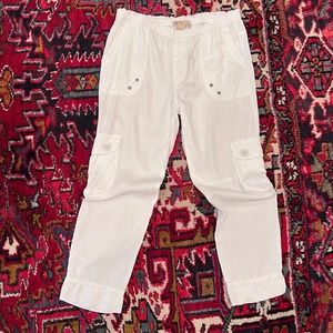 New XCVI Stanley Pant Delft Embroidered Linen in White
